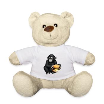Gorilla aime les cheeseburgers - Nounours - blanc - Devant