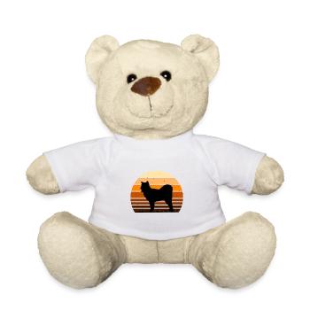 Canadian Eskimo Dog Love Silhouette Vintage Sunset - Nounours - blanc - Devant