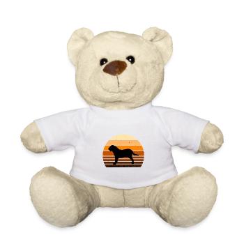 Dogue De Bordeaux Dog Love Silhouette Retro Sunset - Nounours - blanc - Devant