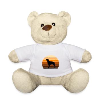 Français Bretagne Chien Amour Silhouette Vintage Coucher de Soleil - Nounours - blanc - Devant