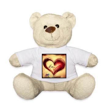 L’amour est si doux! Amour Mignon coeur Kunst Art - Nounours - blanc - Devant