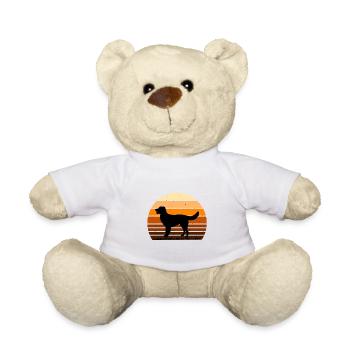 German Longhaired Pointer Dog Silhouette Retro - Teddy Bear - white - Front