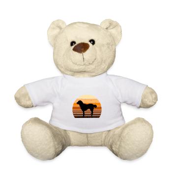 Kuchi Afghan Shepard Dog Silhouette Rétro Coucher de soleil - Nounours - blanc - Devant