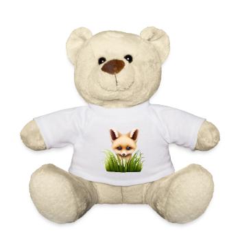 Petit renard caché dans l’herbe - Nounours - blanc - Devant