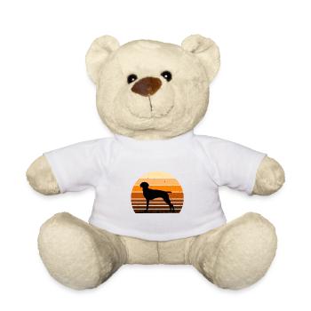 Old Danish Pointer Dog Silhouette Retro Sunset - Teddy Bear - white - Front