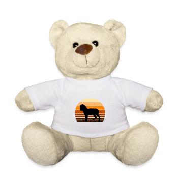 Norfolk Spaniel Dog Love Silhouette Vintage Sunset - Teddy Bear - white - Front