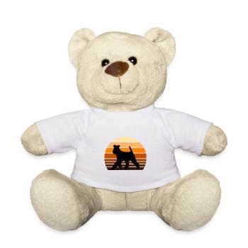 Welsh Terrier Dog Lover Silhouette Vintage Sunset - Nounours - blanc - Devant