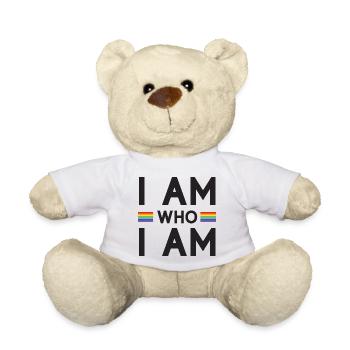 Mois de la fierté - Je suis qui je suis - LGBTQ+ - Nounours - blanc - Devant