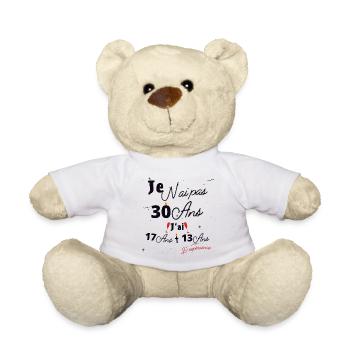 Je n'Ai Pas 30 Ans Cadeau d'anniversaire - Nounours - blanc - Devant