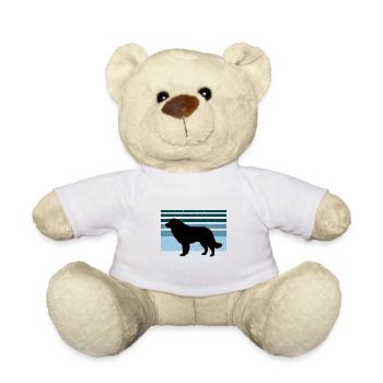 Karst Schäferhund Liebhaber Silhouette Vintage Sonnenuntergang - Teddy - Weiß - Vorne