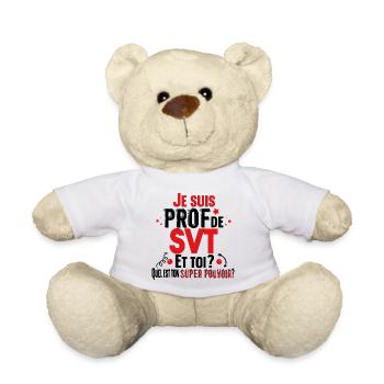 Prof Professeur SVT Sciences Vie Terre Métier - Nounours - blanc - Devant
