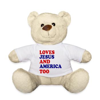 loves jesus and america too - Nounours - blanc - Devant