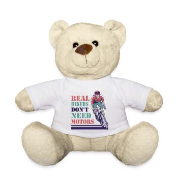 Echte Radfahrer brauchen keine Motoren - Teddy - Weiß - Vorne