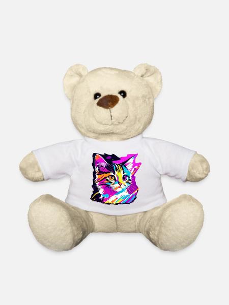 farbige Kätzchen, Katze - Teddy - Weiß