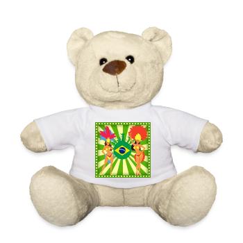 T-shirt Samba - Brésil-Brésil- Brésil - Nounours - blanc - Devant