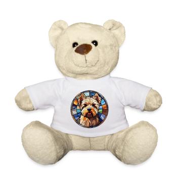 Biewer Terrier Dog Race Aquarelle Verre - Nounours - blanc - Devant