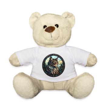 American Bobtail Cat Breed Aquarelle Verre - Nounours - blanc - Devant