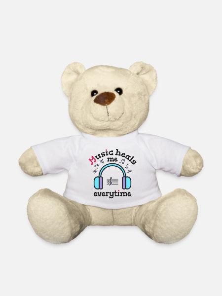 Music heals me everytime - Teddy Bear - white