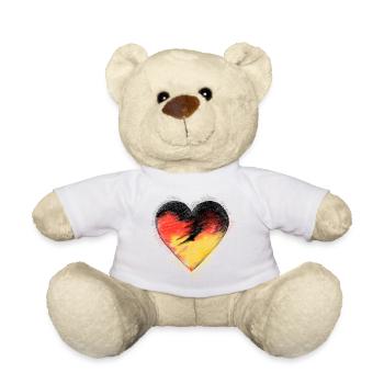 Deutschland Herz National Flagge in Herzform - Teddy - Weiß - Vorne