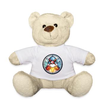 Sparrow Colorful Watercolor Animal Illustration - Teddy Bear - white - Front