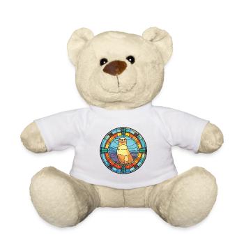 Seal Colorful Watercolor Animal Pet Illustration - Teddy Bear - white - Front