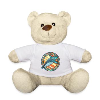 Wal Buntes Aquarell Tier Haustier Illustration - Teddy - Weiß - Vorne