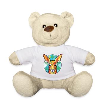 Kangaroo Colorful Watercolor Animal Illustration - Teddy Bear - white - Front