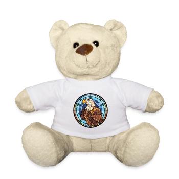 Eagle Colorful Watercolor Animal Pet Illustration - Teddy Bear - white - Front