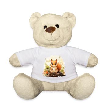 Eichhörnchen im Wald, handgemalt - Wasserfarben - Teddy - Weiß - Vorne