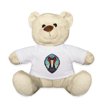 Schwarzer Schwan Bunte Aquarell-Tierillustration - Teddy - Weiß - Vorne