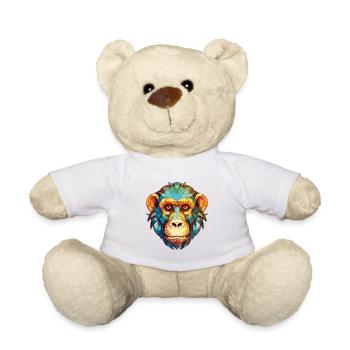 Affe Buntes Aquarell Tier Haustier Illustration - Teddy - Weiß - Vorne