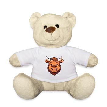 Bull Cartoon Kawaii Watercolor Illustration - Teddy Bear - white - Front