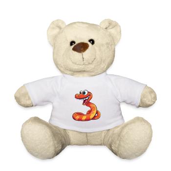 Cobra Cartoon Kawaii Aquarelle Illustration - Nounours - blanc - Devant