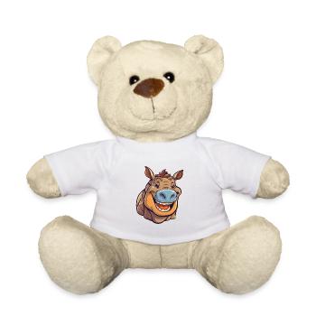 Rhino Cartoon Kawaii Watercolor Illustration - Teddy Bear - white - Front