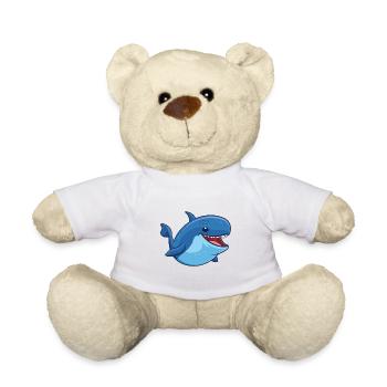 Wal-Karikatur-Kawaii-Aquarell-Illustration - Teddy - Weiß - Vorne