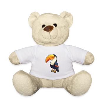 Toucan Cartoon Kawaii Aquarelle Illustration - Nounours - blanc - Devant