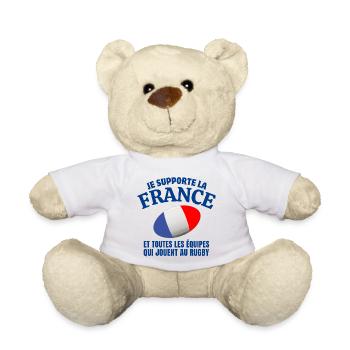 rugby, rugby sport, match de rugby - Nounours - blanc - Devant