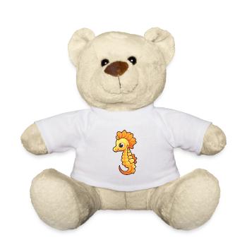 Hippocampe pygmée Cartoon Kawaii Illustration - Nounours - blanc - Devant