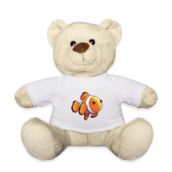 Clownfish Cartoon Kawaii Aquarelle Illustration - Nounours - blanc - Devant