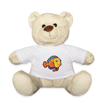 Clown-Lippfisch-Karikatur Kawaii Bunte Illustration - Teddy - Weiß - Vorne