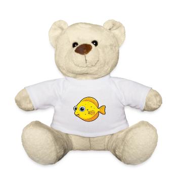 Gelbe Tang-Karikatur-Kawaii-Aquarellillustration - Teddy - Weiß - Vorne