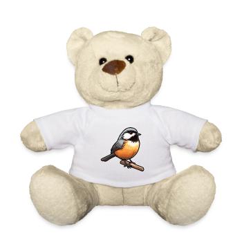 Chickadee-Karikatur-Kawaii-Aquarellillustration - Teddy - Weiß - Vorne