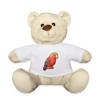 Dusky Lory Cartoon Kawaii Aquarelle Illustration - Nounours - blanc - Devant