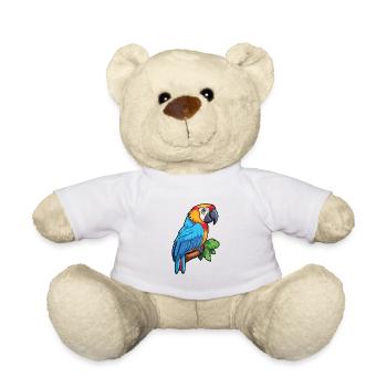 Macaw parrot Cartoon Kawaii Colorful Illustration - Teddy Bear - white - Front