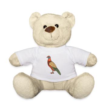 Faisan Cartoon Kawaii Aquarelle Illustration - Nounours - blanc - Devant