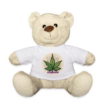 Weed / Cannabis / Gras / rauchen / Joint / Hasch - Teddy - Weiß - Vorne