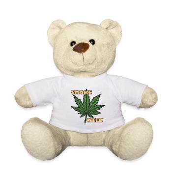 Weed / Cannabis / Gras / rauchen / Joint / Hasch - Teddy - Weiß - Vorne
