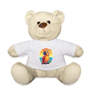 Papagei Lustige Karikatur Kawaii Strand Illustration - Teddy - Weiß - Vorne