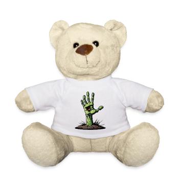 Zombie Hand / Halloween / Finger / Earth / Undead - Teddy Bear - white - Front