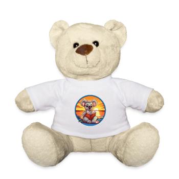 Koala Mignon Drôle Dessin Animé Kawaii Livre Plage - Nounours - blanc - Devant